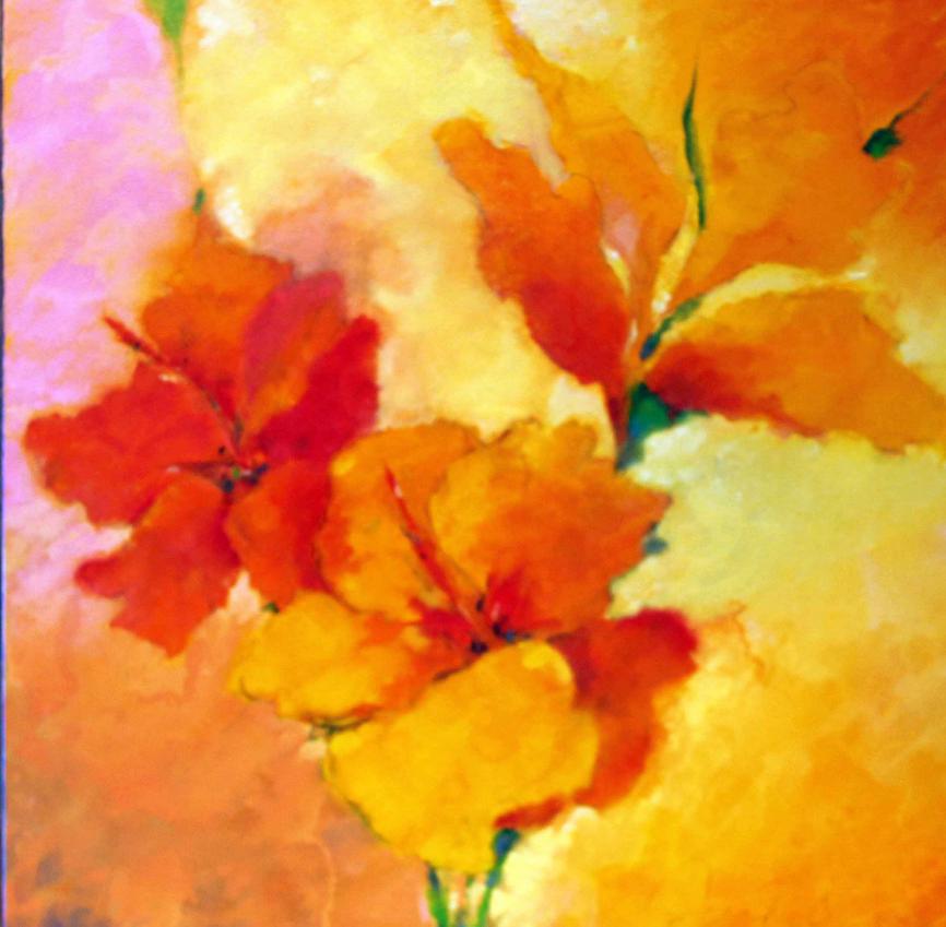 “Bonita Hibiscus” 24" x 24" Oil on Canvas