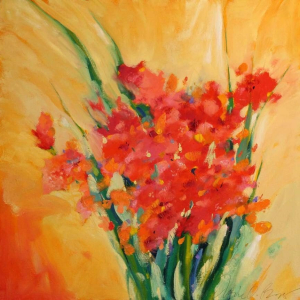 “Fresh Gladiolus” 36&quot; x 36&quot; Oil on Canvas