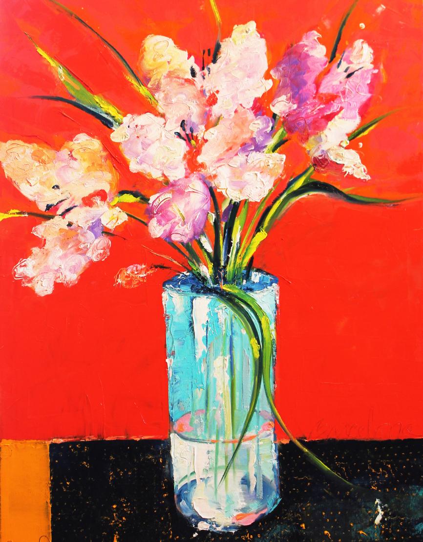 “Parrot Tulips Barcelona” 40" x 30" Oil on Canvas