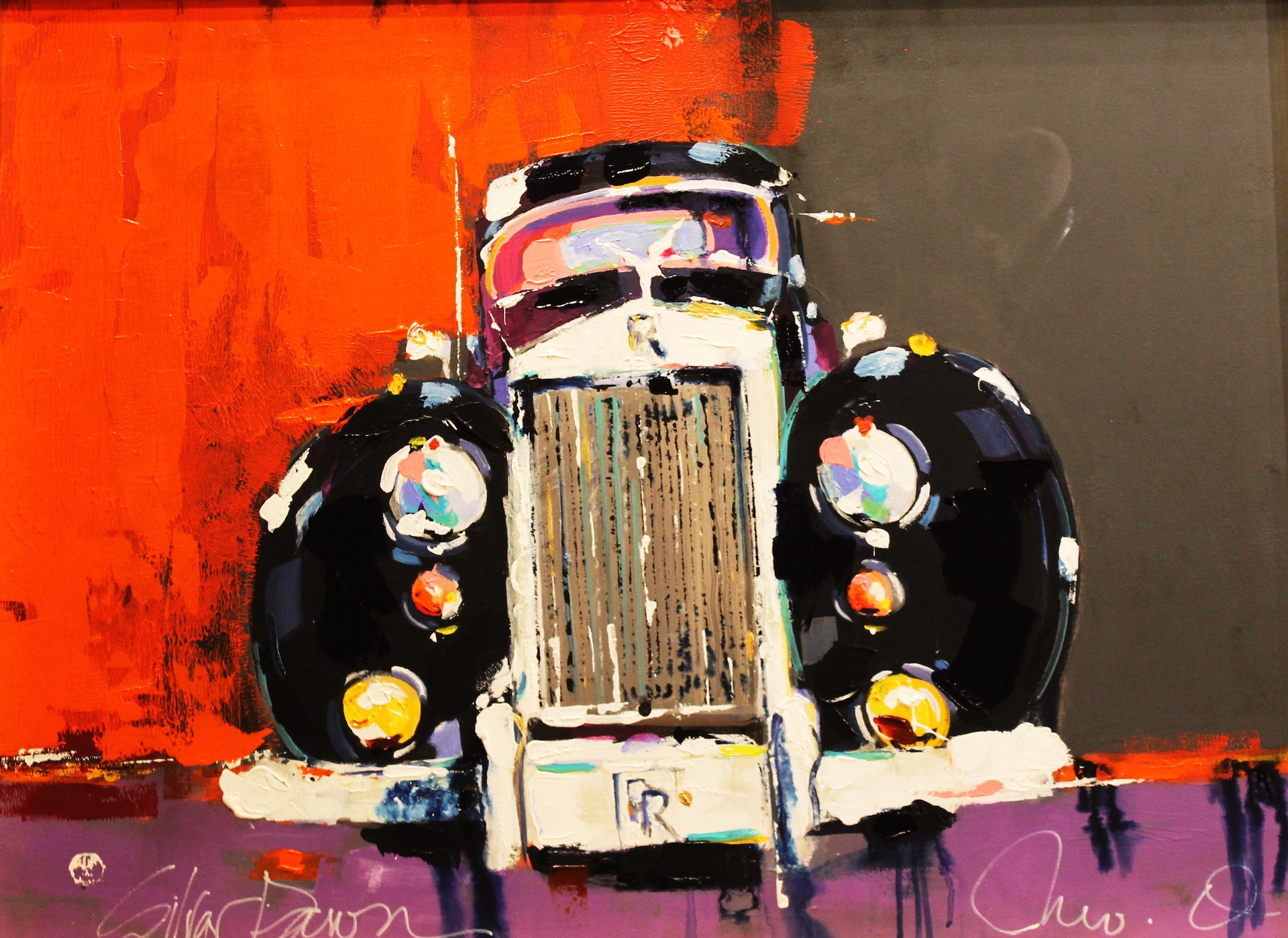 “1950 Rolls Royce Silver Dawn” 40" x 30" Acrylic on Canvas