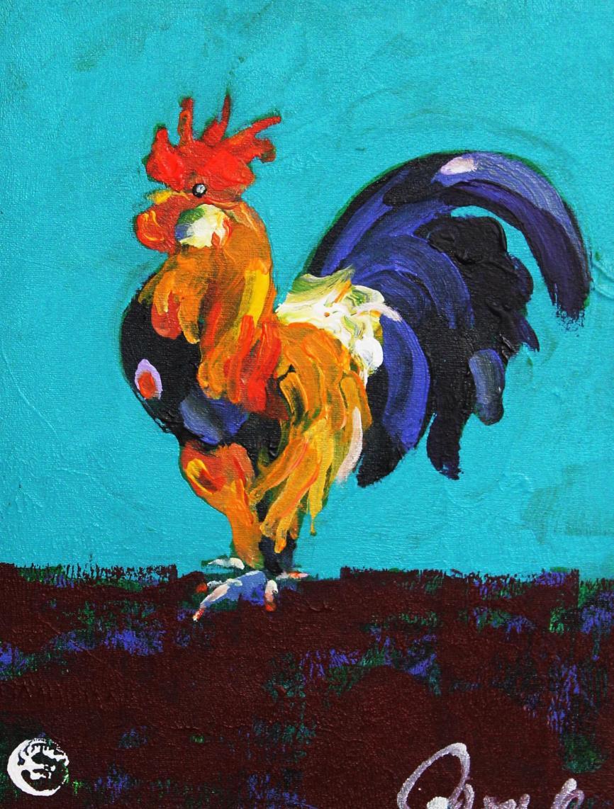 “Key West Cock” 12" x 14" Oil on Canvas