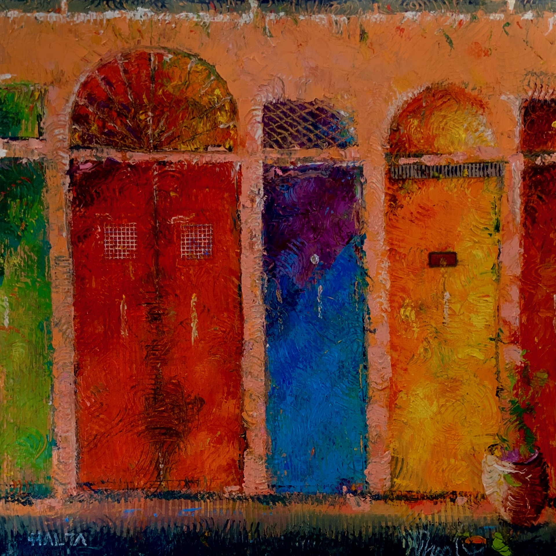 “Malta Doors” 36" x 36" Oil on Canvas