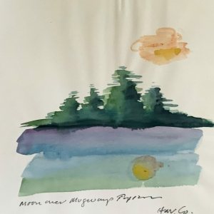 “Moon Over Mugswamp Tappan” Watercolor