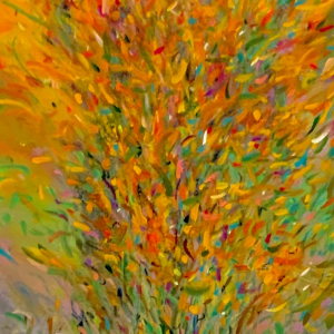 “Aspen Glow” 40&quot; x 30&quot; Oil and Pastels on Canvas