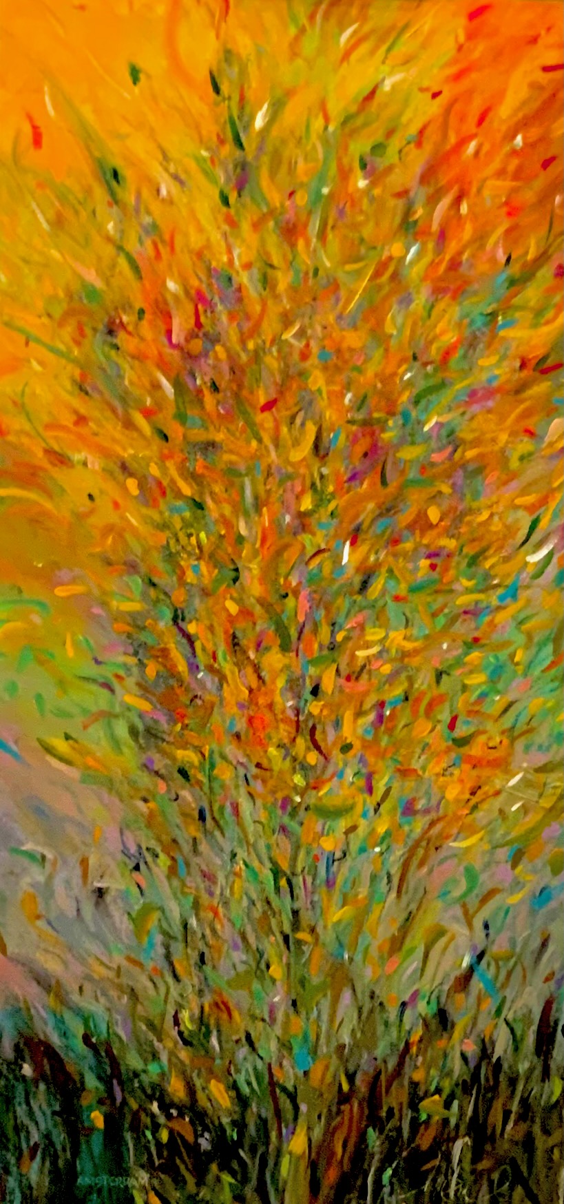 “Aspen Glow” 40" x 30" Oil and Pastels on Canvas