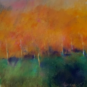 “Aspen Glow” 40&quot; x 30&quot; Oil and Pastels on Canvas