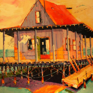 “Green Door Shack” 36&quot; x 36&quot; Oil on Canvas