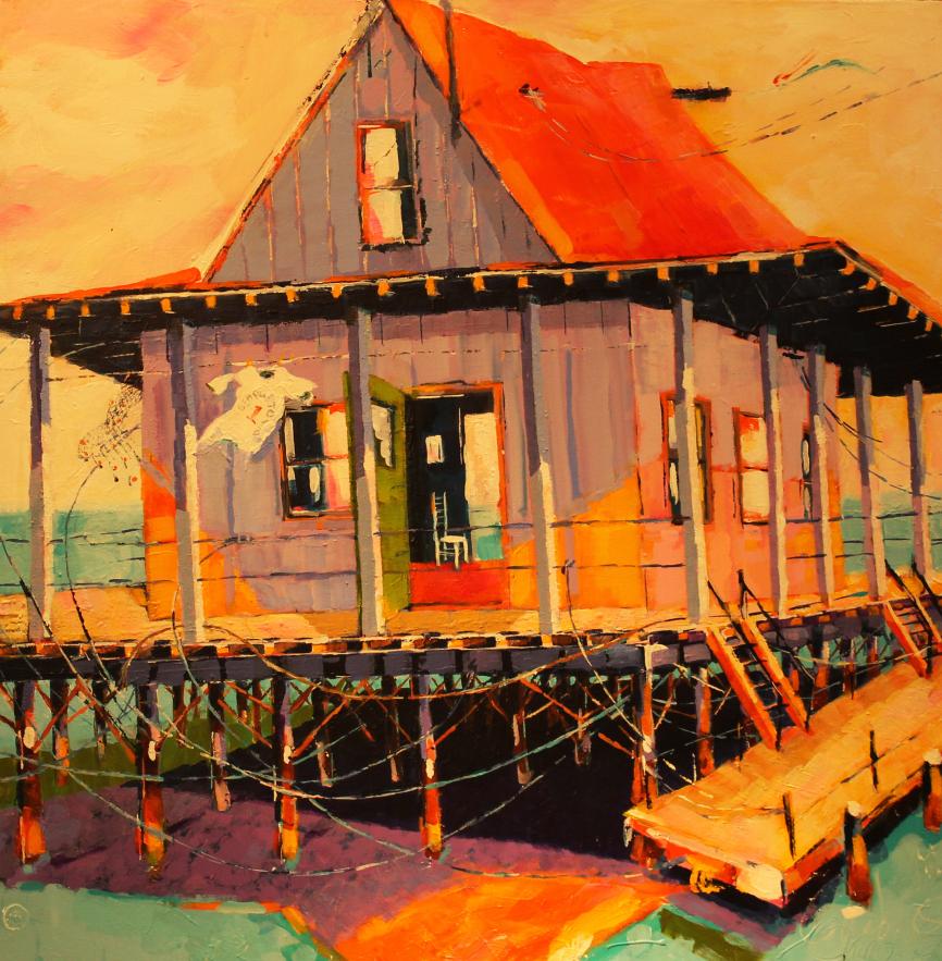 “Green Door Shack” 36" x 36" Oil on Canvas