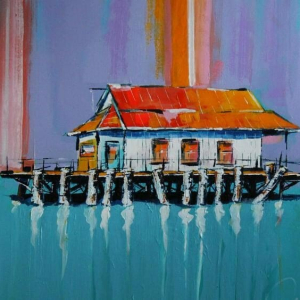 “Fishing Shack No. 2” 36&quot; x 24&quot; Acrylic on Canvas