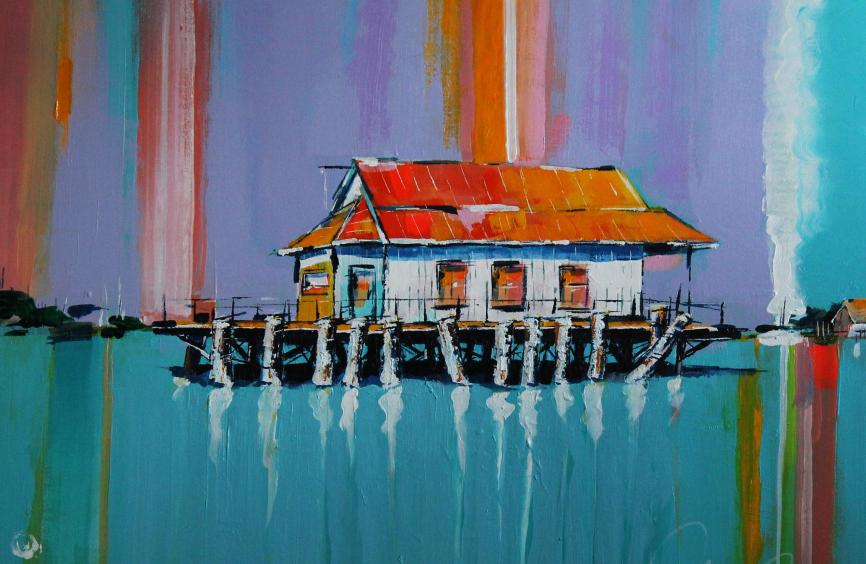 “Fishing Shack No. 2” 36" x 24" Acrylic on Canvas