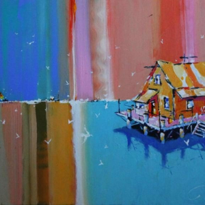 “Pine Island Shack Birds” 36&quot; x 24&quot; Acrylic on Canvas