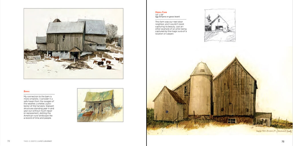 The Bertz New Book “Life's Journey” Spread 6 of 6. The book features many of Theo’s paintings as well as feedback from some of his contemporaries and insights into the work.