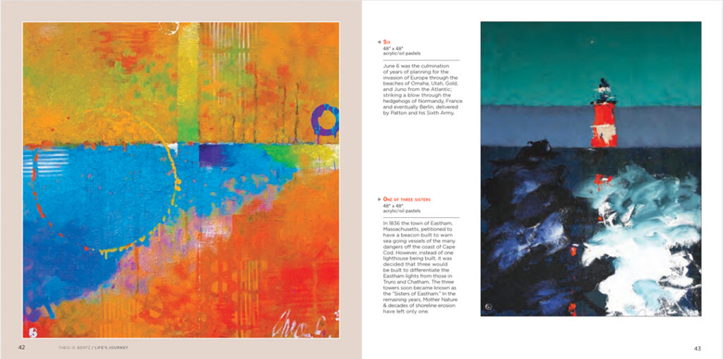 The Bertz New Book “Life's Journey” Spread 5 of 6. The book features many of Theo’s paintings as well as feedback from some of his contemporaries and insights into the work.